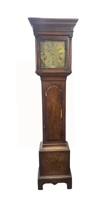 Lot 745 - An 18th Century oak long case clock, the dial...