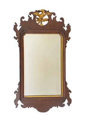 Lot 708 - A Georgian style mahogany fretwork mirror,...