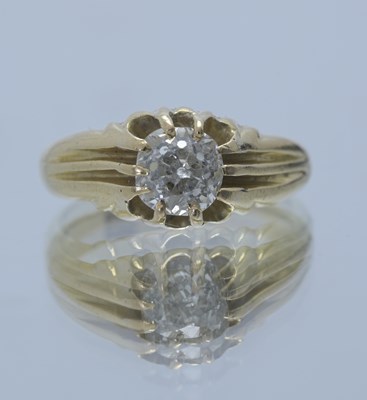 Lot 55 - An early 20th century 18ct gold diamond single-stone ring