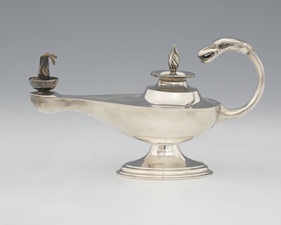 Lot 362 - Asprey, A George V silver novelty table cigar...