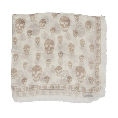 Lot 297 - Alexander McQueen, a white skull shawl.