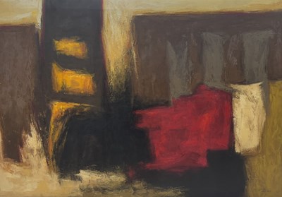 Lot 526 - Abstract expressionist style block colour...