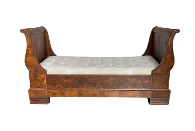 Lot 779 - A French mahogany 19th-century bateau lit bed,...
