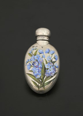 Lot 251 - A Victorian silver and enamel scent bottle or...