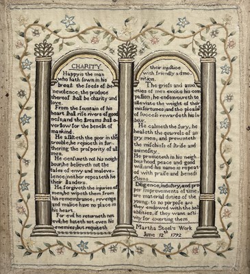 Lot 189 - A George III textile sampler, worked in...