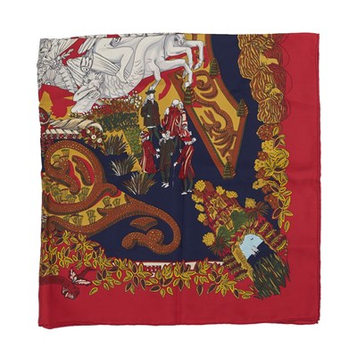 Lot 341 - Hermes, a Le Paradis Du Roy silk scarf.