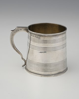Lot 361 - A George IV silver mug, of can form, with...
