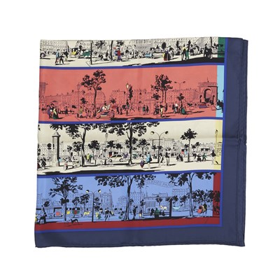 Lot 433 - Hermes, an A l'Ombre des Boulevards silk scarf.