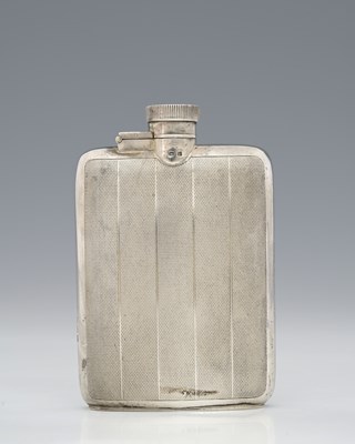 Lot 269 - A George V silver spirit flask, of curved...