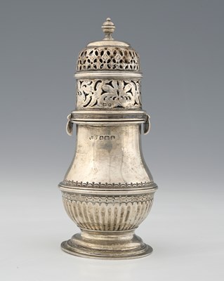 Lot 79 - A George V silver caster, modelled after the...