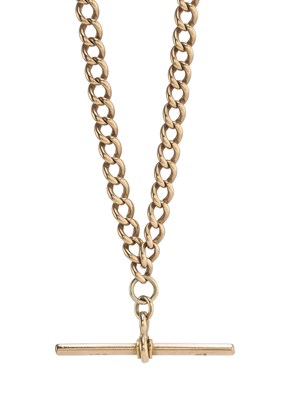 Lot 32 - A 9ct gold curb-link Albert chain