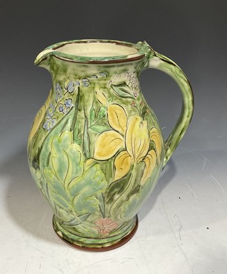 Lot 140 - A Deborah Mitchell studio pottery jug, painted...