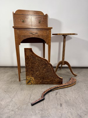Lot 755 - A small reproduction bonheur dujour, shelf...