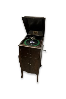 Lot 775 - HMV gramophone cabinet, cupboards underneath...