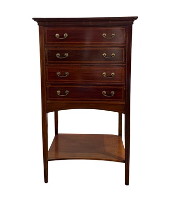 Lot 776 - An Edwardian music cabinet, four drawers with...