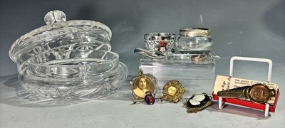 Lot 192 - A Webb Corbett cut glass powder bowl and cover...