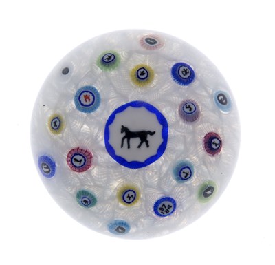 Lot 372 - Baccarat, a horse silhouette glass paperweight,...