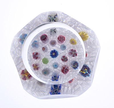 Lot 376 - Baccarat, a spaced millefiori on scrambled...