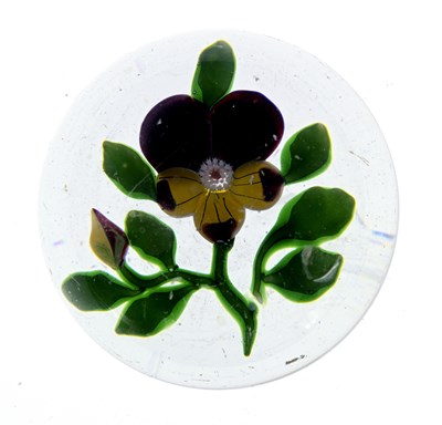 Lot 378 - Baccarat, a pansy glass paperweight, 19th...
