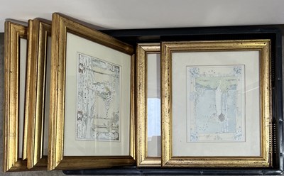 Lot 29 - A collection of gilt-heightened illustrations...