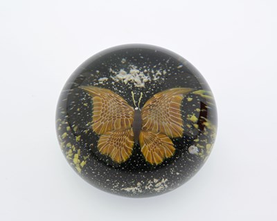 Lot 381 - Baccarat, a butterfly glass paperweight, 1978,...