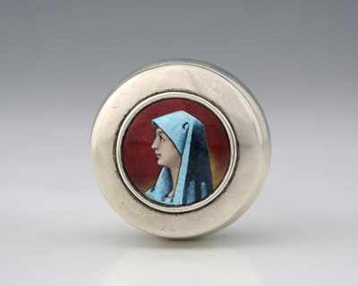 Lot 248 - A late Victorian silver and enamel lidded pot,...