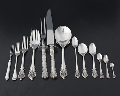 Lot 109 - A composite set of silver flatware, the...