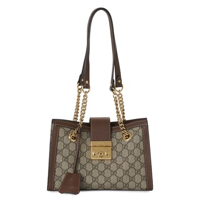 Lot 396 - Gucci, a small Supreme Padlock Chain handbag.