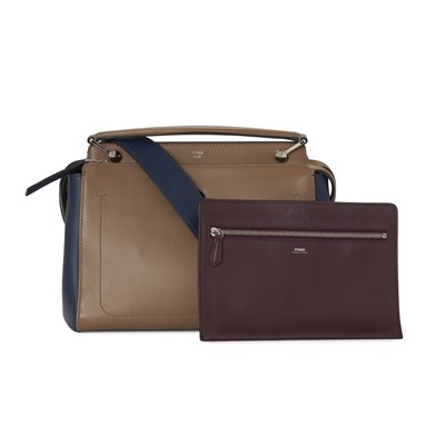 Lot 379 - Fendi, a two-tone Dotcom handbag.