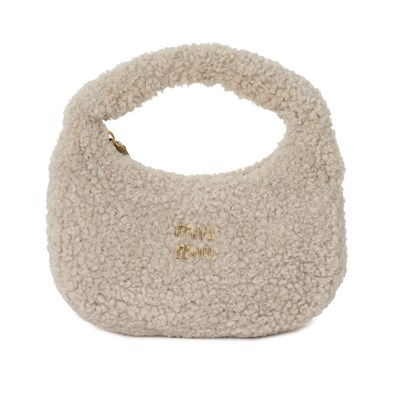 Lot 490 - Miu Miu, a Mini Shearling Wander Top-Handle handbag.