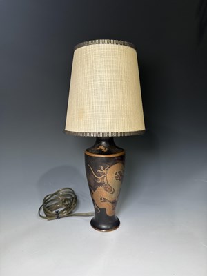Lot 666 - A Japanese inlaid damascened vase, adapted to...