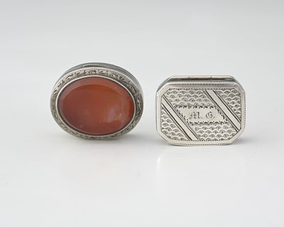 Lot 228 - Two George III silver vinaigrettes, both by...