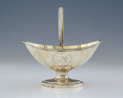 Lot 122 - A George III silver swing handle basket, of...