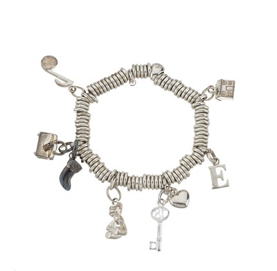 Lot 441 - Links of London, a silver charm bracelet.