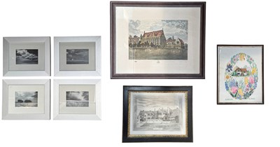 Lot 340 - A framed etching of Southam House, printer's...