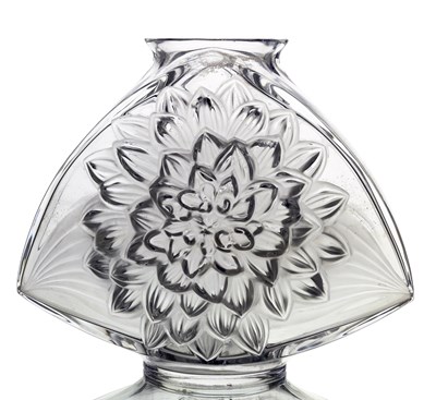 Lot 462 - Lalique, a Dahlia glass vase, polished and...