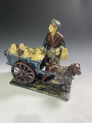 Lot 69 - A Continental faience figure group of a...