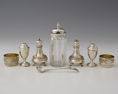 Lot 403 - A group of hallmarked silver to include a pair...