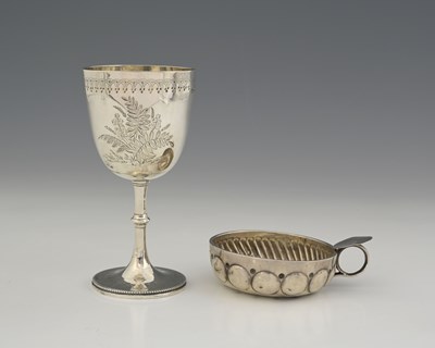 Lot 123 - A Victorian silver wine goblet, Lias Brothers,...