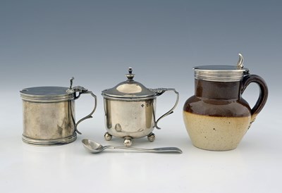 Lot 337 - Three mustard pots, to include a Victorian...