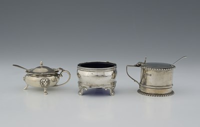 Lot 278 - A group of three hallmarked silver mustard...