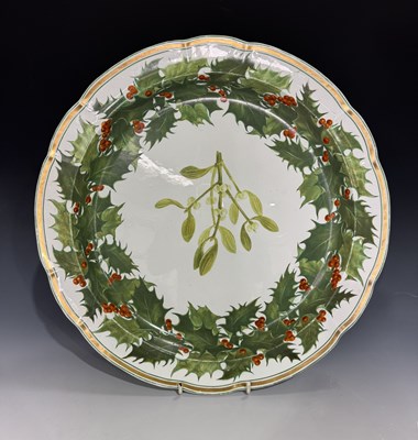 Lot 177 - Copeland, holly and misletoe charger with wavy...