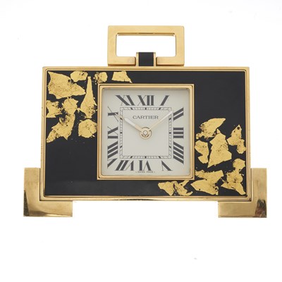 Lot 295 - Cartier, a gold plated limited edition desk clock