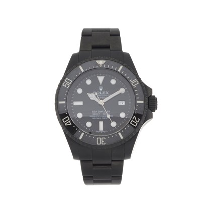 Lot 272 - Rolex, a customised DLC-coated Oyster Perpetual Date Deepsea Sea-Dweller bracelet watch