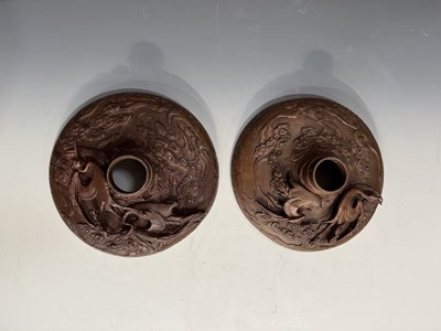 Lot 236 - Pair of Japanese modern cast bronze bases,...