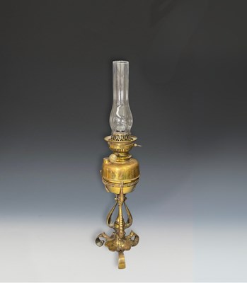 Lot 674 - An Invicta English Arts & Crafts brass oil...