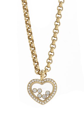 Lot 116 - Chopard, an 18ct gold Happy Diamonds Heart necklace