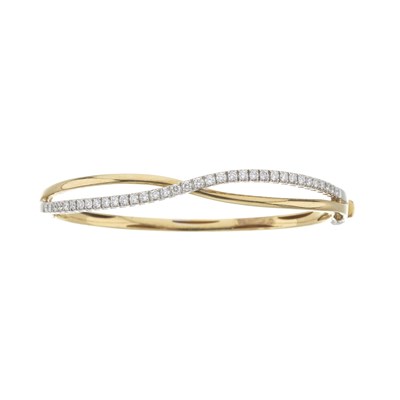 Lot 135 - An 18ct gold diamond bangle bracelet
