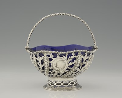 Lot 367 - A George III silver swing handle basket, the...