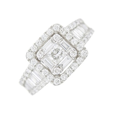 Lot 144 - An 18ct gold diamond cluster dress ring